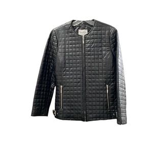 Black Quilted Leather Jacket